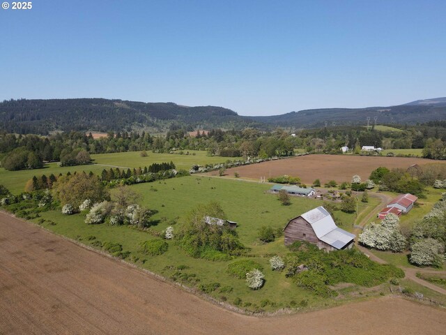 41108/41100 Oupor Dr, Scio, OR 97374 - aerial overview of property's location with rural landscape and a mountain backdrop