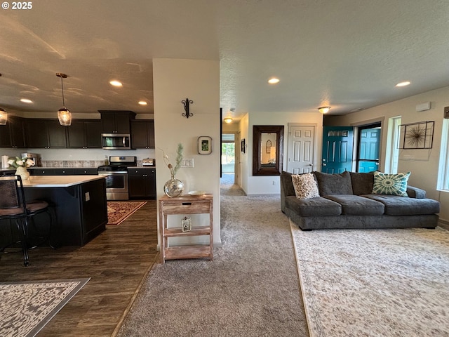6189 Forest Ridge Dr, Springfield, OR 97478 - living room with recessed lighting and dark wood-style flooring
