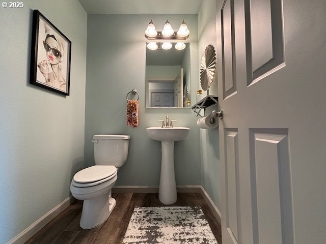 6189 Forest Ridge Dr, Springfield, OR 97478 - half bath with wood finished floors and toilet