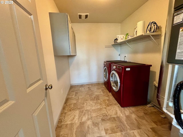 6189 Forest Ridge Dr, Springfield, OR 97478 - washroom with separate washer and dryer and cabinet space