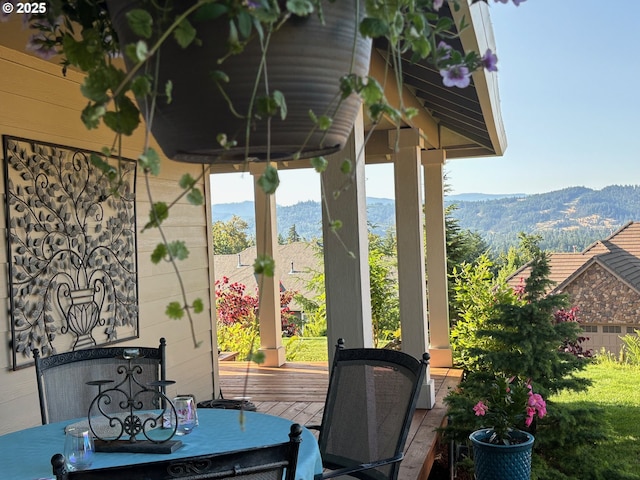 6189 Forest Ridge Dr, Springfield, OR 97478 - view of patio with a deck with mountain view