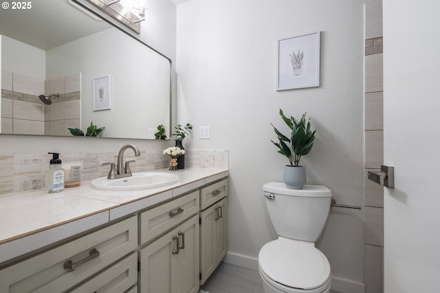 18478 Rose Ct, West Linn, OR 97068 - bathroom with vanity and decorative backsplash