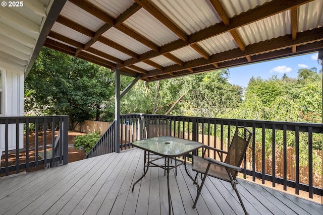 18478 Rose Ct, West Linn, OR 97068 - wooden terrace with outdoor dining area