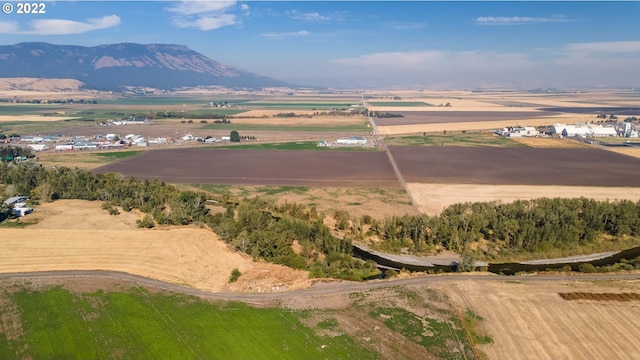 bird's eye view with a mountain view and a rural view