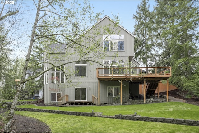 1916 NW Runnymeade Ct, Portland, OR 97229 - back of property featuring a deck and a lawn