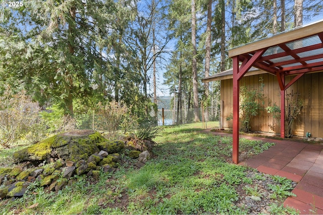 view of yard featuring fence