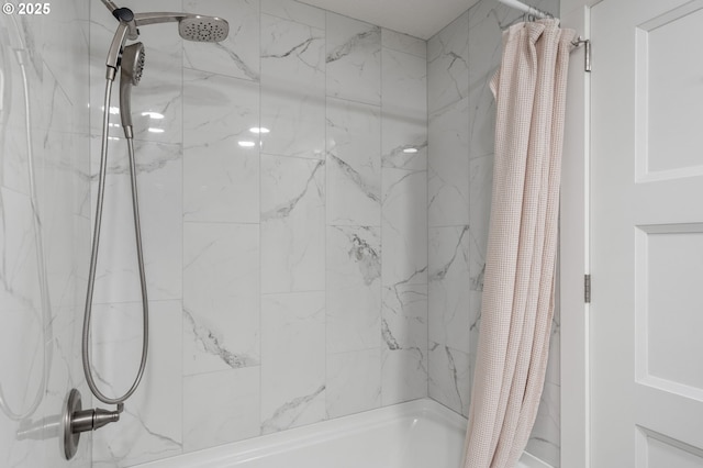full bathroom featuring shower / tub combo