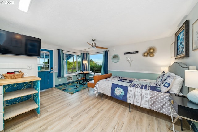 bedroom featuring light hardwood / wood-style floors