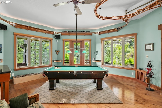 22091 S Ridge Rd, Oregon City, OR 97045 - playroom featuring plenty of natural light, pool table, and light hardwood / wood-style floors