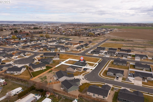 bird's eye view with a residential view
