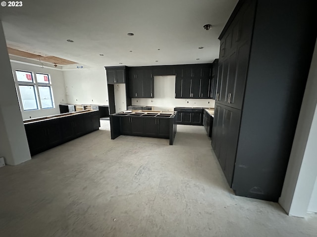 kitchen with a center island