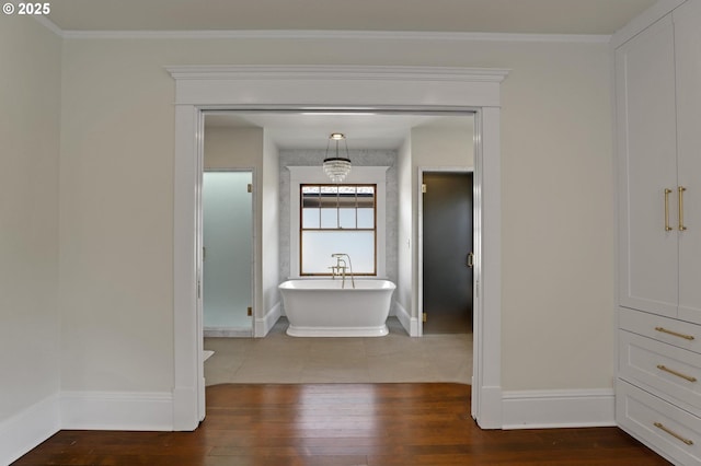 3701 NE Davis St, Portland, OR 97232 - hall with dark wood finished floors and ornamental molding