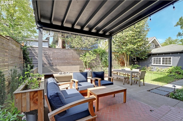 3701 NE Davis St, Portland, OR 97232 - fenced backyard with a patio area, an outdoor living space, and outdoor dining area