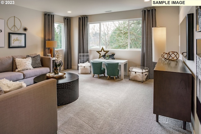 352 S 88th Ave, Ridgefield, WA 98642 - carpeted living room with healthy amount of natural light and recessed lighting