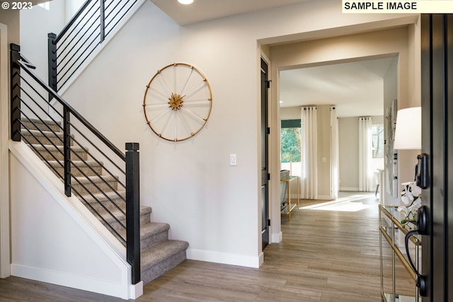 352 S 88th Ave, Ridgefield, WA 98642 - foyer entrance featuring light wood-style floors and stairs
