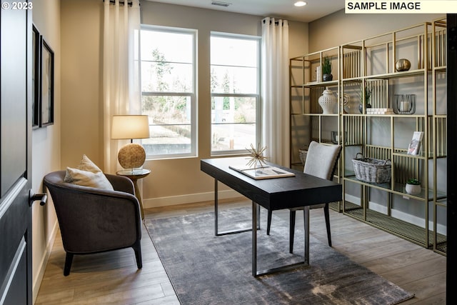 352 S 88th Ave, Ridgefield, WA 98642 - home office featuring healthy amount of natural light, wood finished floors, and recessed lighting