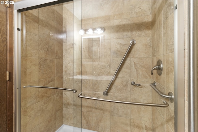 bathroom with a stall shower
