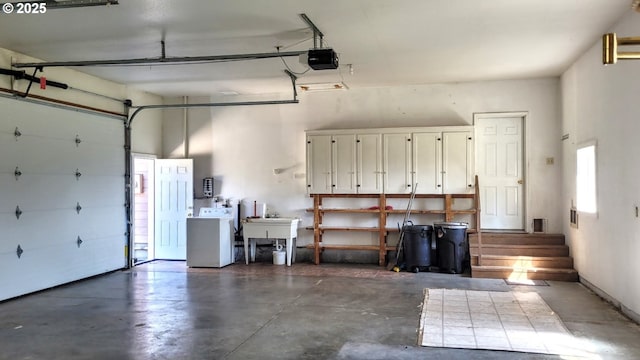 36582 Valley View Ln, Halfway, OR 97834 - garage with a garage door opener and washer / dryer