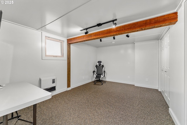 512 NE Division St, Myrtle Creek, OR 97457 - unfurnished office with carpet, rail lighting, and baseboards