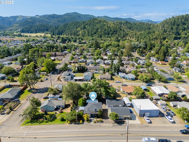 512 NE Division St, Myrtle Creek, OR 97457 - aerial view of residential area with a forest and a mountain backdrop