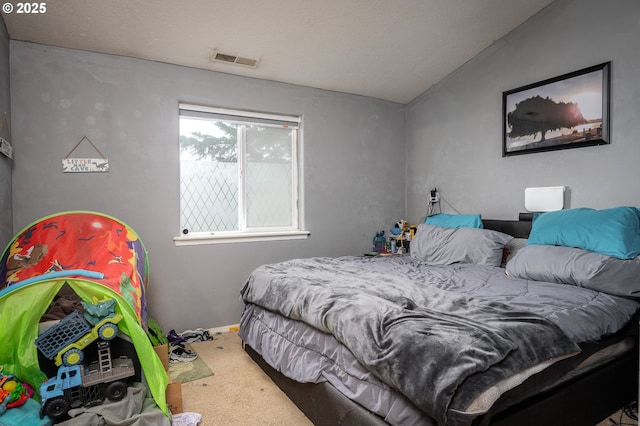 3052 Tierra Dr, Salem, OR 97305 - carpeted bedroom with vaulted ceiling and visible vents