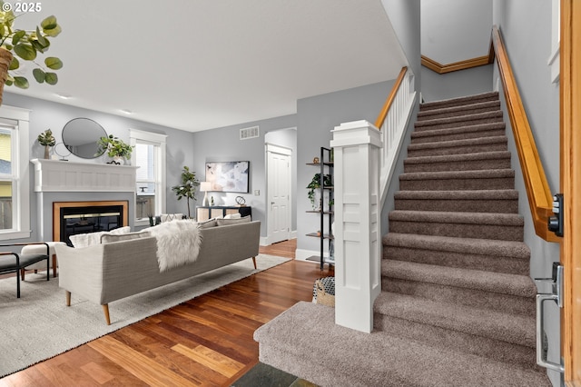 living room featuring hardwood / wood-style flooring