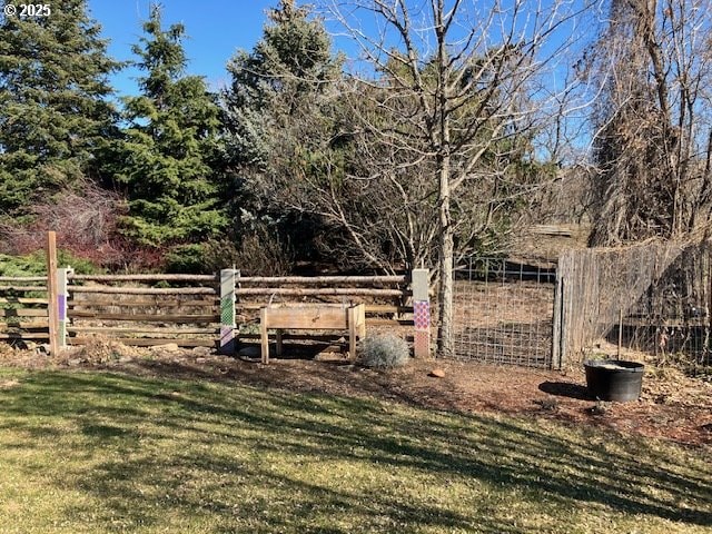 view of yard with fence