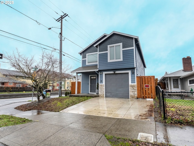 view of front of home featuring a garage