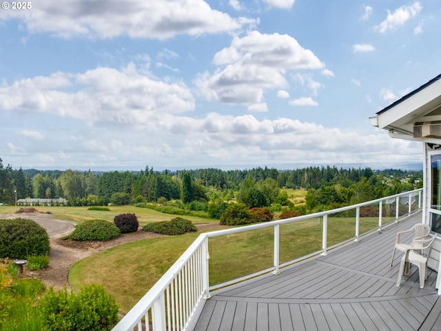 2221 NW 206th St, Ridgefield, WA 98642 - wooden terrace featuring a yard and a view of trees