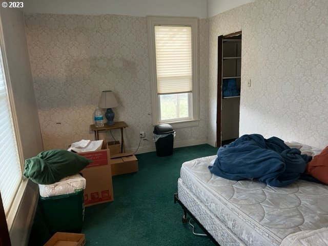 bedroom featuring carpet