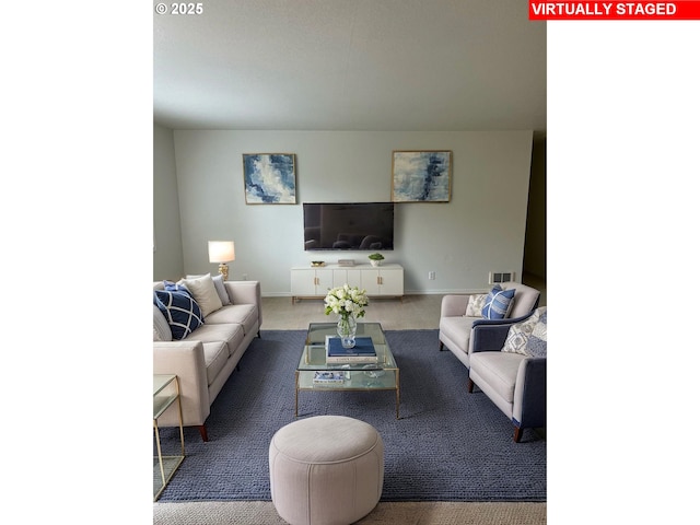1680 22nd St, Florence, OR 97439 - living room featuring carpet floors and baseboards