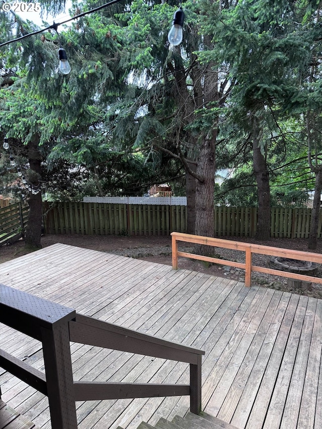 891 NE Bunyard Pl, Estacada, OR 97023 - wooden deck featuring a fenced backyard