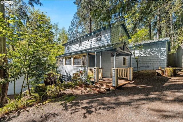 22345 S Poplar Rd, Estacada, OR 97023 - view of front of house with a metal roof and a standing seam roof