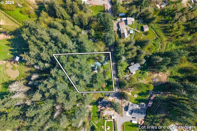 22345 S Poplar Rd, Estacada, OR 97023 - aerial view of property and surrounding area with property boundaries highlighted