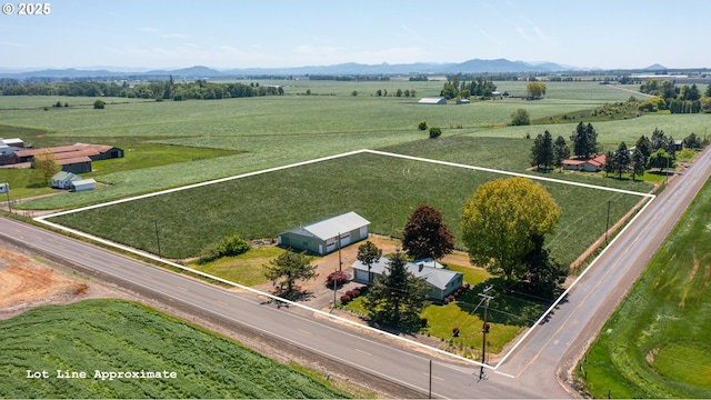 view of rural area featuring mountains and property boundaries highlighted