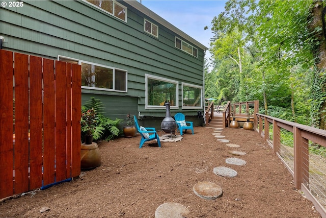 2245 SW Martha St, Portland, OR 97239 - view of yard featuring a wooden deck