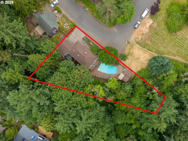 2245 SW Martha St, Portland, OR 97239 - aerial view of property and surrounding area with property boundaries highlighted