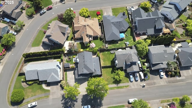 aerial view with a residential view