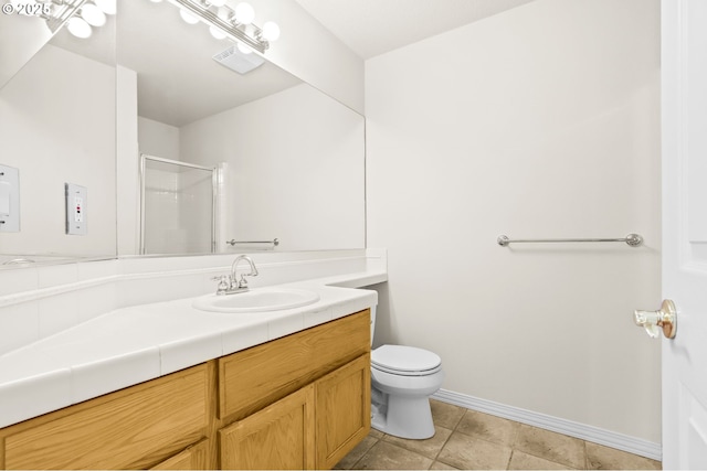 5274 NW Crady Ln, Portland, OR 97229 - full bath featuring vanity, a shower with shower door, and tile patterned flooring