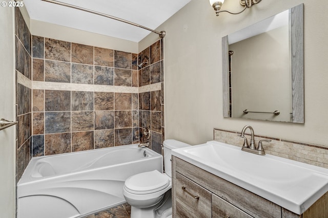 3017 SE Brookwood Ave, Hillsboro, OR 97123 - bathroom with toilet, vanity, and washtub / shower combination