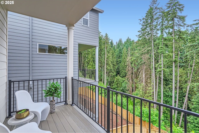 7839 SW Thornbridge Ter Unit 10, Beaverton, OR 97007 - wooden terrace with a forest view