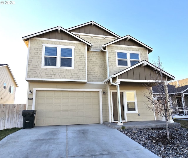 view of front facade with a garage