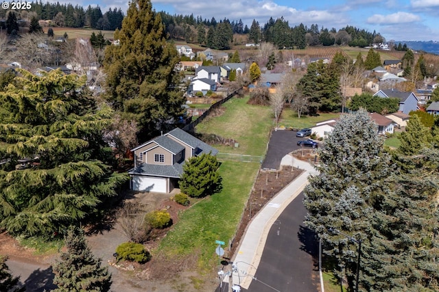 aerial view with a residential view