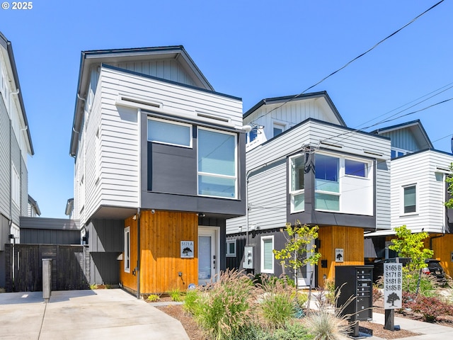 modern home with fence