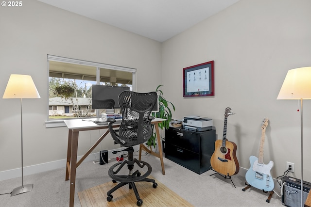 view of carpeted office