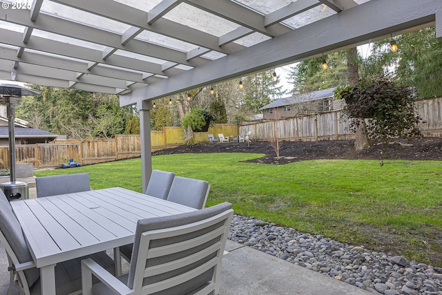 view of patio featuring a pergola