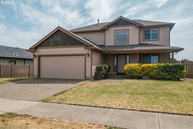 1989 S 12th St, Lebanon, OR 97355 - view of front of house with asphalt driveway, a garage, and roof with shingles