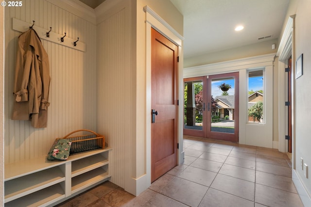 1046 NW Deerfern Loop, Camas, WA 98607 - mudroom featuring french doors and tile patterned floors