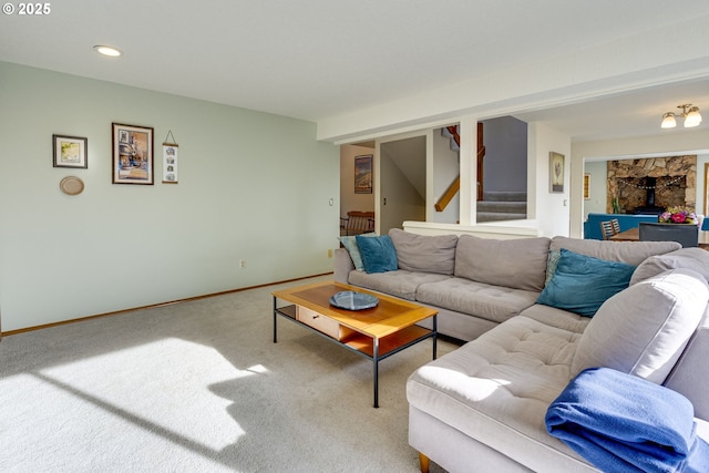 view of carpeted living room