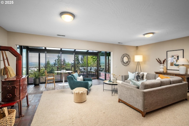3110 NW Monte Vista Ter, Portland, OR 97210 - living area with visible vents and a wood stove